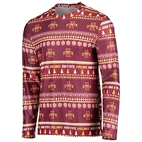 Concepts Sport Iowa State Cyclones Ugly Sweater Long Sleeve T-Shirt and Pants Sleep Set