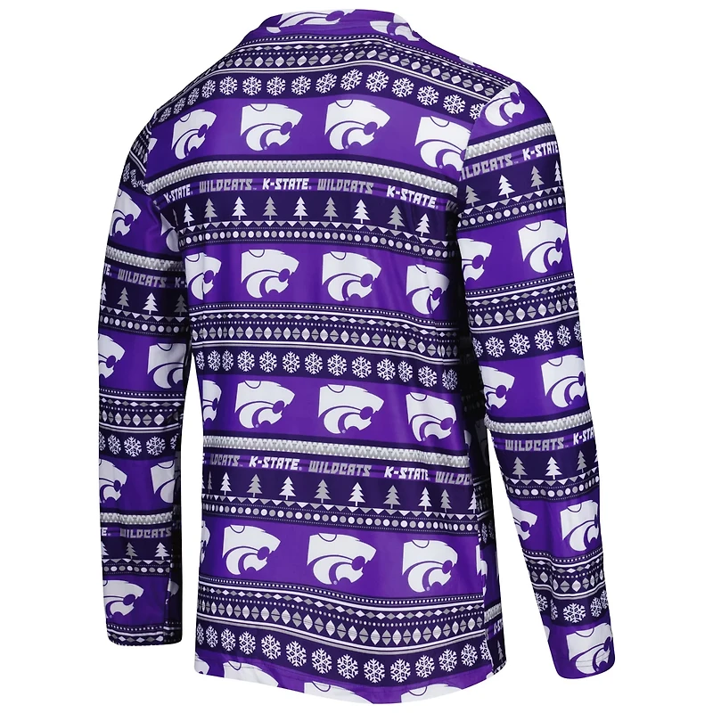 Concepts Sport Kansas State Wildcats Swivel Long Sleeve T-Shirt  Pants Sleep Set