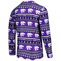 Concepts Sport Kansas State Wildcats Swivel Long Sleeve T-Shirt  Pants Sleep Set