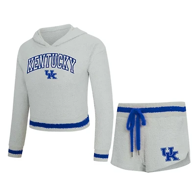 Concepts Sport Kentucky Wildcats Whitley Long Sleeve Hoodie Top Shorts Set