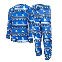 Concepts Sport Los Angeles Dodgers Knit Ugly Sweater Long Sleeve Top  Pants Set