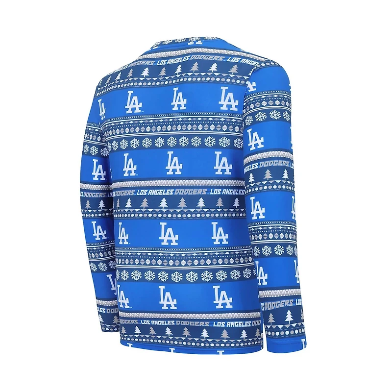 Concepts Sport Los Angeles Dodgers Knit Ugly Sweater Long Sleeve Top  Pants Set