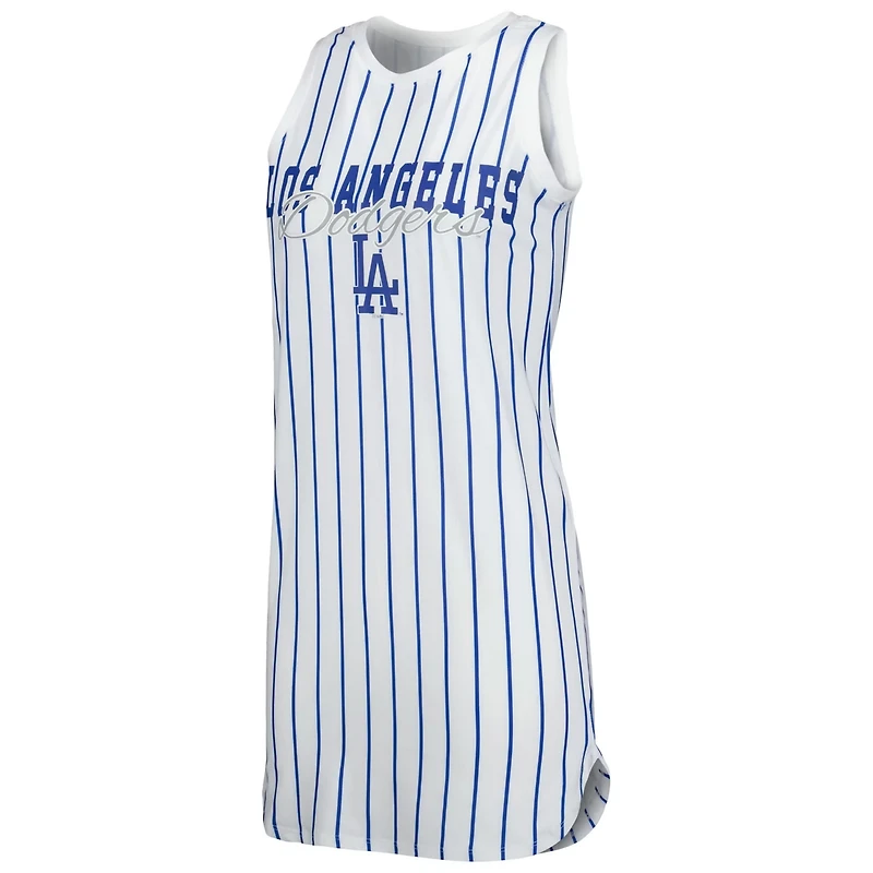 Concepts Sport Los Angeles Dodgers Reel Pinstripe Knit Sleeveless Nightshirt