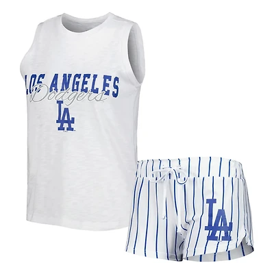 Concepts Sport Los Angeles Dodgers Reel Pinstripe Tank Top  Shorts Sleep Set