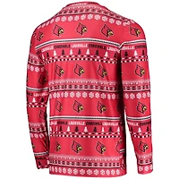 Concepts Sport Louisville Cardinals Ugly Sweater Long Sleeve T-Shirt and Pants Sleep Set