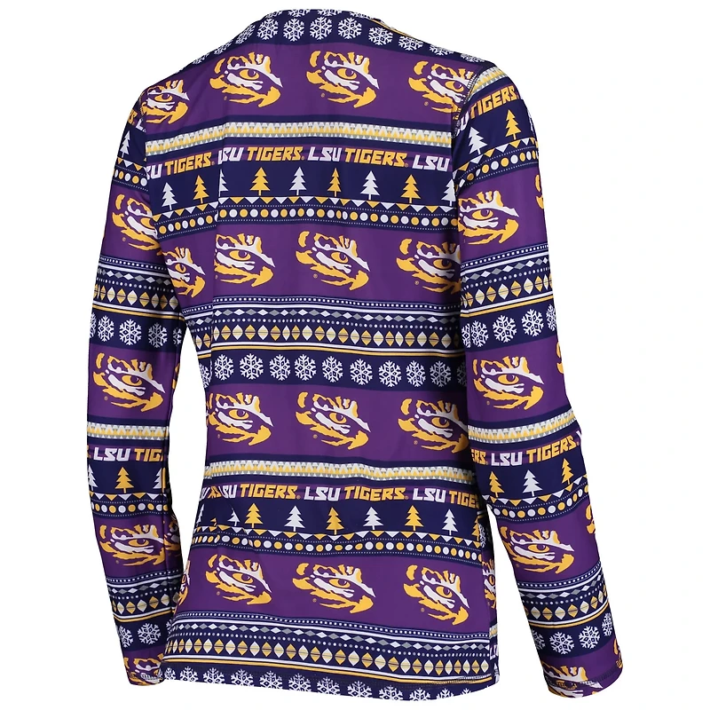 Concepts Sport LSU Tigers Holiday Long Sleeve T-Shirt  Pants Sleep Set