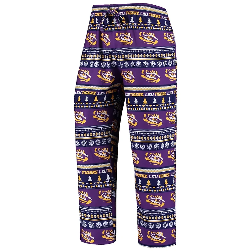 Concepts Sport LSU Tigers Ugly Sweater Knit Long Sleeve Top and Pant Set