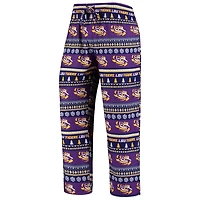 Concepts Sport LSU Tigers Ugly Sweater Knit Long Sleeve Top and Pant Set