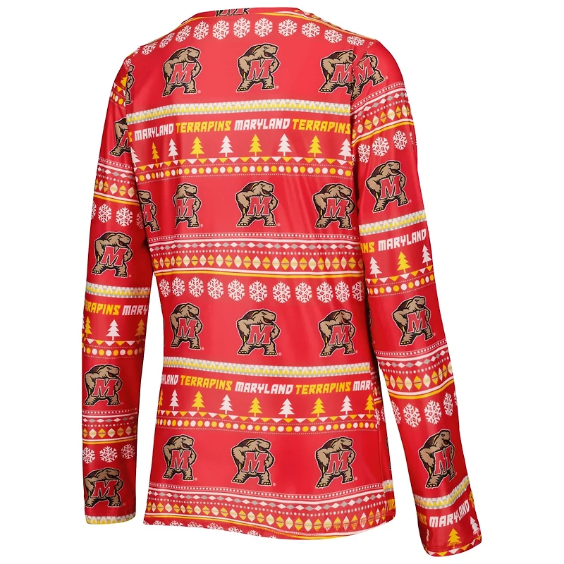 Concepts Sport Maryland Terrapins Holiday Long Sleeve T-Shirt and Pants Sleep Set
