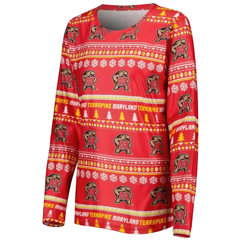 Concepts Sport Maryland Terrapins Holiday Long Sleeve T-Shirt and Pants Sleep Set