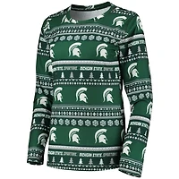 Concepts Sport Michigan State Spartans Holiday Long Sleeve T-Shirt  Pants Sleep Set