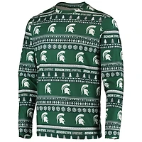 Concepts Sport Michigan State Spartans Ugly Sweater Knit Long Sleeve Top and Pant Set
