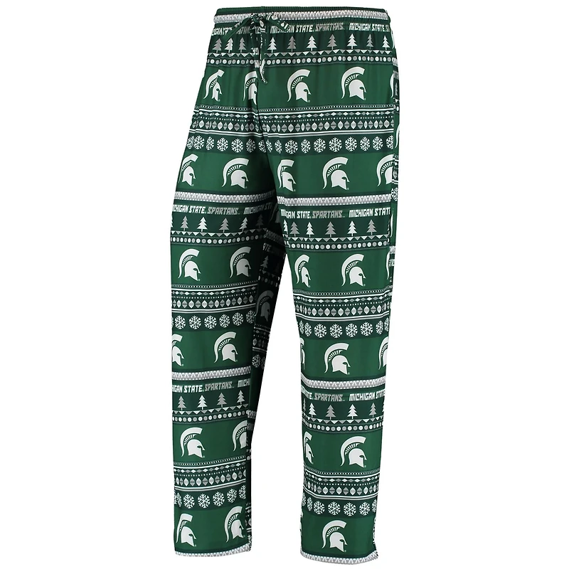 Concepts Sport Michigan State Spartans Ugly Sweater Knit Long Sleeve Top and Pant Set
