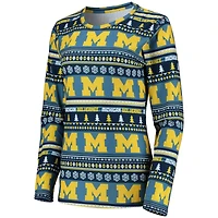 Concepts Sport Michigan Wolverines Holiday Long Sleeve T-Shirt  Pants Sleep Set