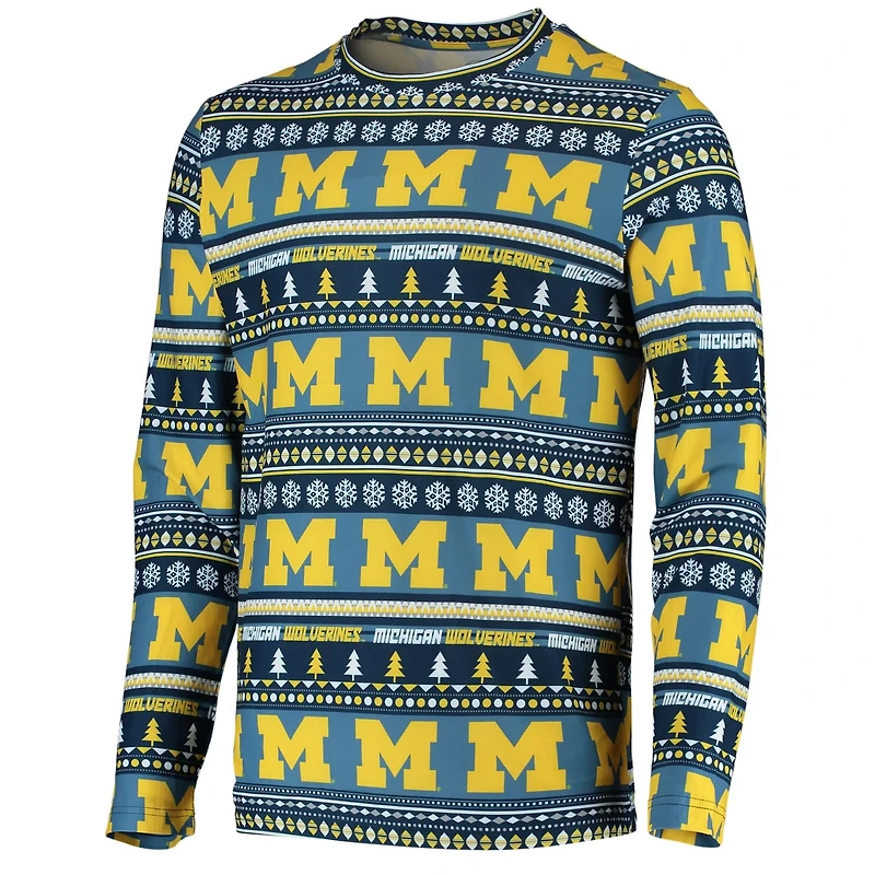 Concepts Sport Michigan Wolverines Ugly Sweater Knit Long Sleeve Top and Pant Set