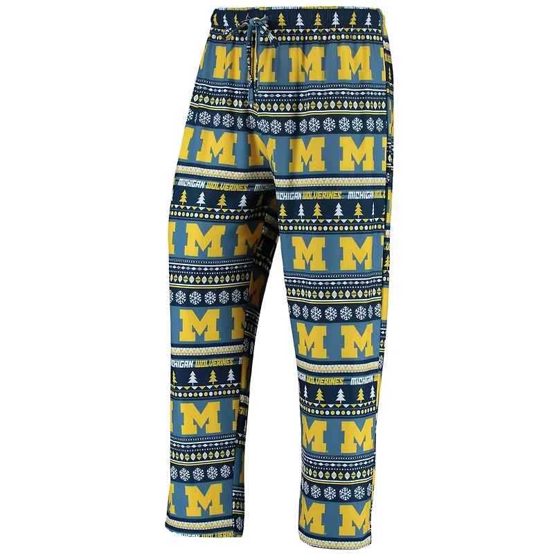 Concepts Sport Michigan Wolverines Ugly Sweater Knit Long Sleeve Top and Pant Set