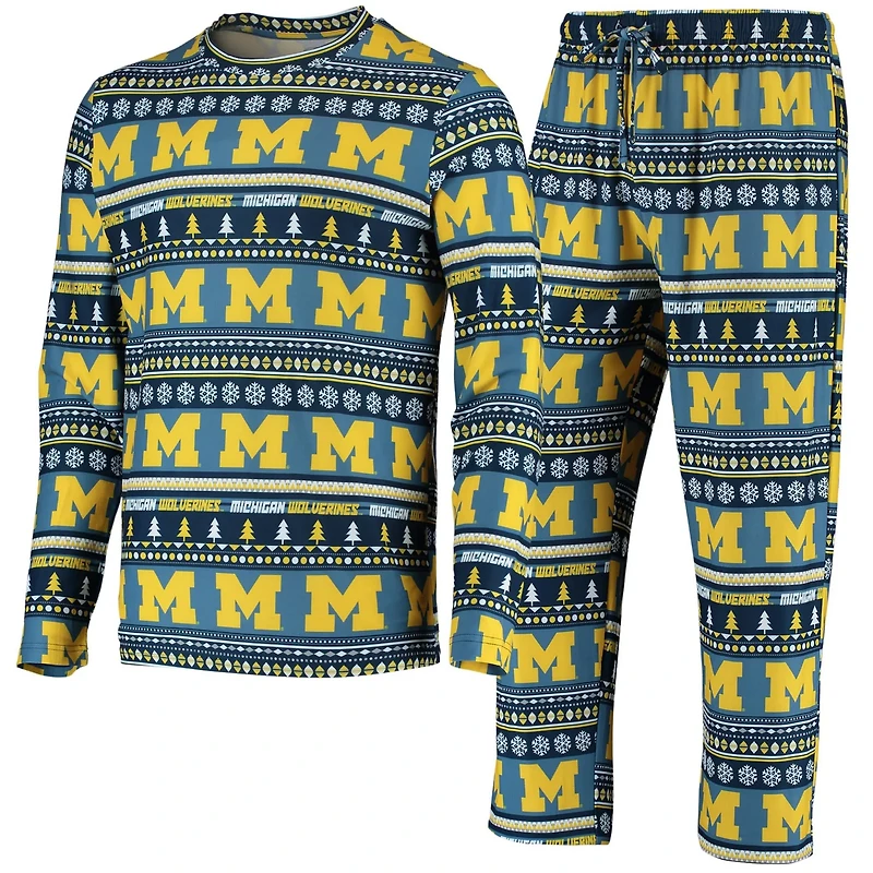 Concepts Sport Michigan Wolverines Ugly Sweater Knit Long Sleeve Top and Pant Set