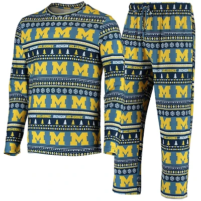 Concepts Sport Michigan Wolverines Ugly Sweater Knit Long Sleeve Top and Pant Set