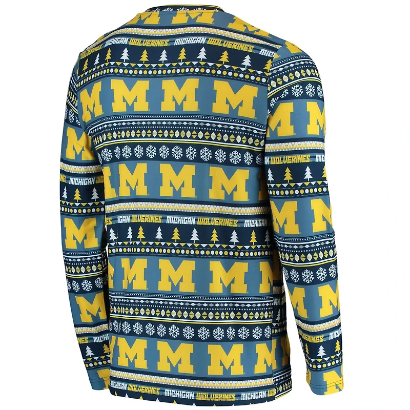 Concepts Sport Michigan Wolverines Ugly Sweater Knit Long Sleeve Top and Pant Set