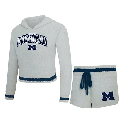 Concepts Sport Michigan Wolverines Whitley Long Sleeve Hoodie Top  Shorts Set