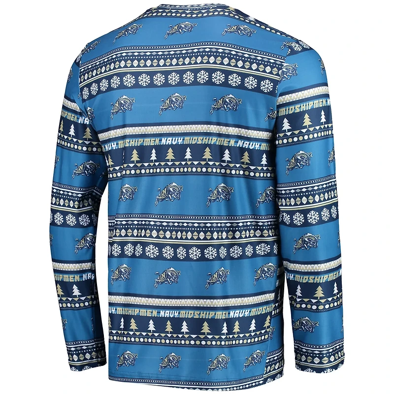 Concepts Sport Midshipmen Ugly Sweater Long Sleeve T-Shirt  Pants Sleep Set