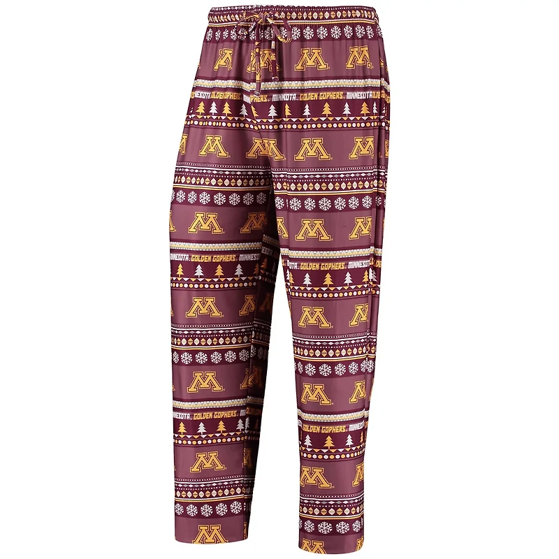 Concepts Sport Minnesota Golden Gophers Ugly Sweater Long Sleeve T-Shirt and Pants Sleep Set