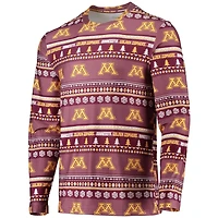 Concepts Sport Minnesota Golden Gophers Ugly Sweater Long Sleeve T-Shirt and Pants Sleep Set