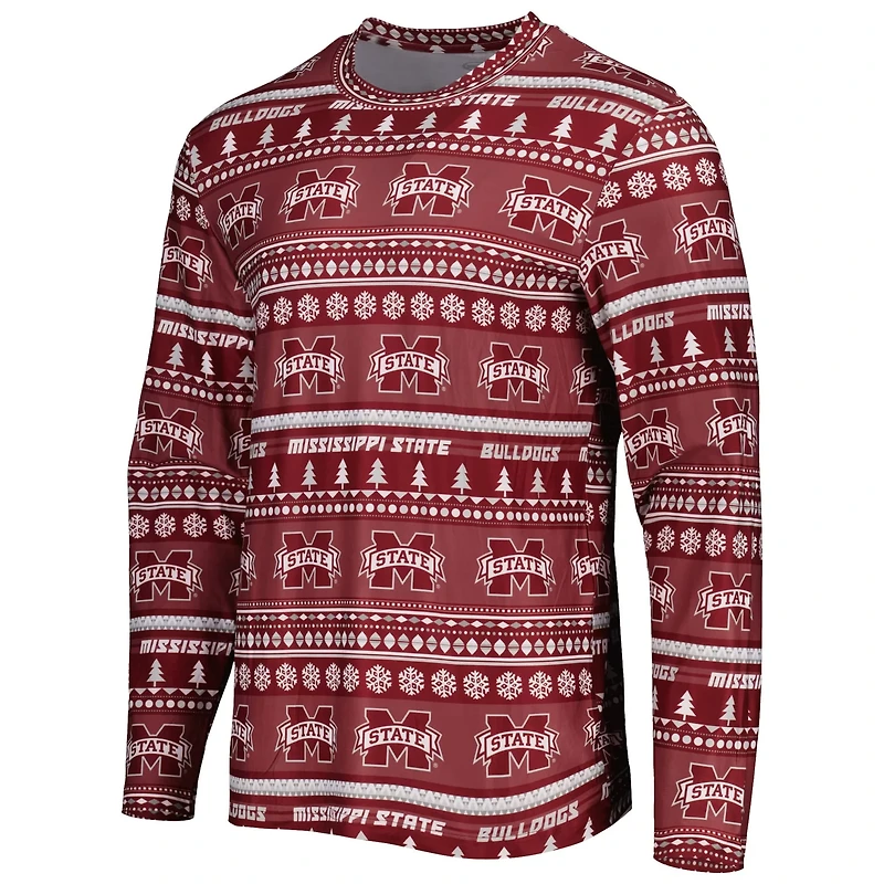 Concepts Sport Mississippi State Bulldogs Swivel Long Sleeve T-Shirt  Pants Sleep Set