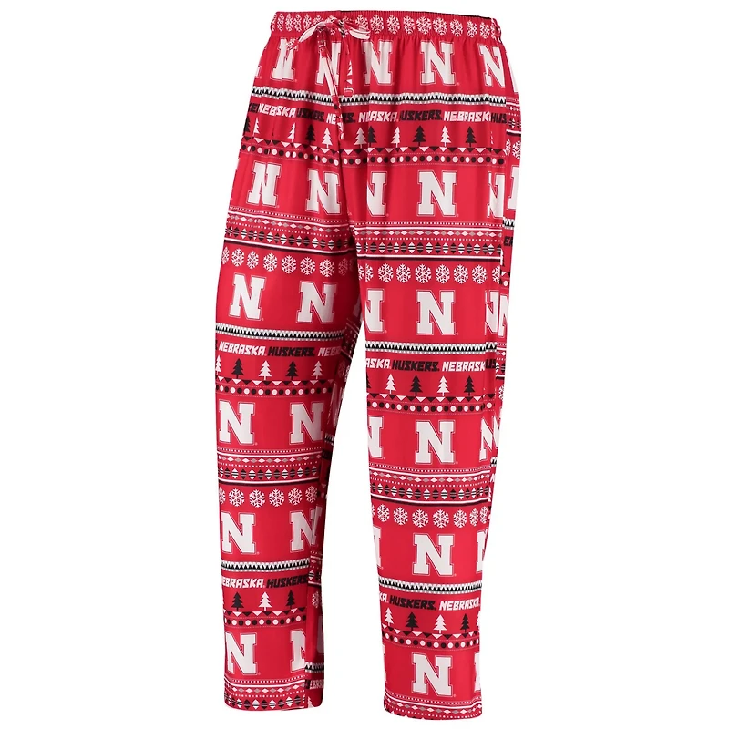 Concepts Sport Nebraska Huskers Ugly Sweater Knit Long Sleeve Top and Pant Set