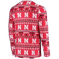 Concepts Sport Nebraska Huskers Ugly Sweater Knit Long Sleeve Top and Pant Set