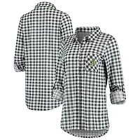 Concepts Sport Oakland Athletics Wanderer Long Sleeve Button-Up Nightshirt