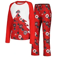 Concepts Sport Ohio State Buckeyes Tinsel Ugly Sweater Long Sleeve T-Shirt  Pants Sleep Set