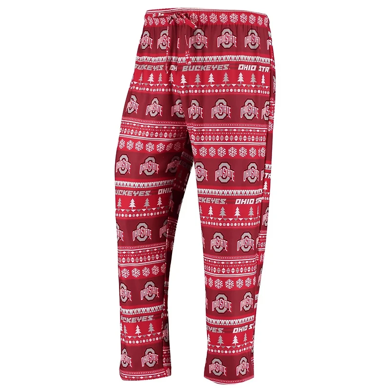 Concepts Sport Ohio State Buckeyes Ugly Sweater Knit Long Sleeve Top and Pant Set