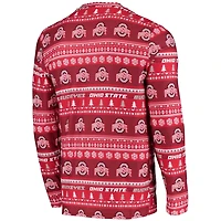 Concepts Sport Ohio State Buckeyes Ugly Sweater Knit Long Sleeve Top and Pant Set