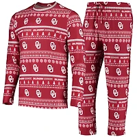 Concepts Sport Oklahoma Sooners Ugly Sweater Knit Long Sleeve Top and Pant Set