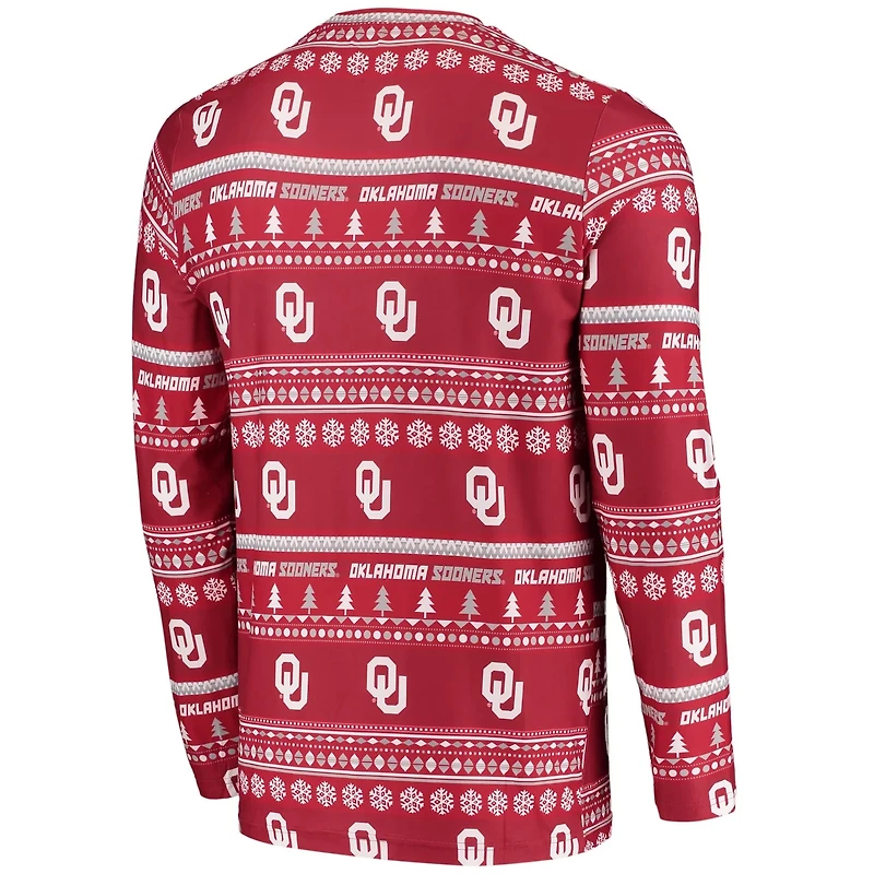 Concepts Sport Oklahoma Sooners Ugly Sweater Knit Long Sleeve Top and Pant Set