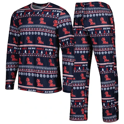 Concepts Sport Ole Miss Rebels Swivel Long Sleeve T-Shirt Pants Sleep Set