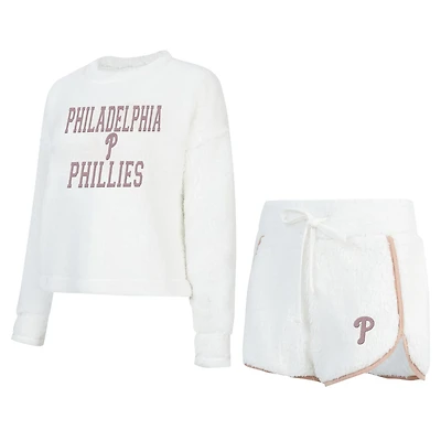 Concepts Sport Philadelphia Phillies Painter Sherpa Long Sleeve T-Shirt  Short Set