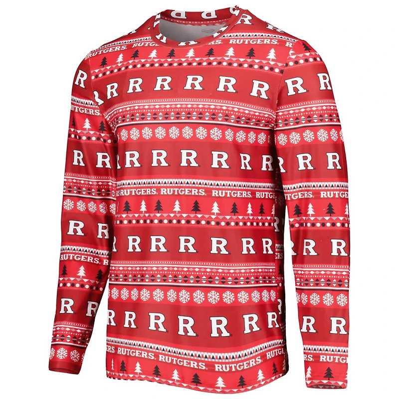 Concepts Sport Rutgers Knights Swivel Long Sleeve T-Shirt  Pants Sleep Set