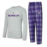 Concepts Sport Sacramento Kings Regulate Long Sleeve T-Shirt  Plaid Pant Set