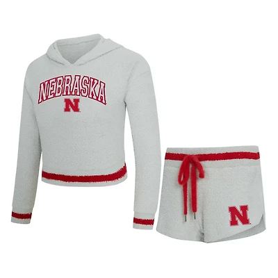 Concepts Sport Scarlet Nebraska Huskers Whitley Long Sleeve Hoodie Top Shorts Set