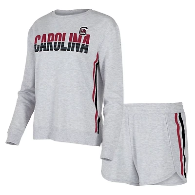 Concepts Sport South Carolina Gamecocks Cedar Tri-Blend Long Sleeve T-Shirt  Shorts Sleep Set