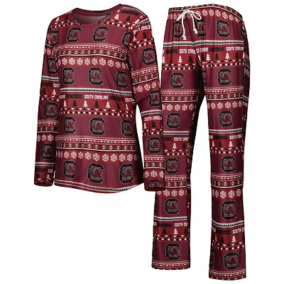 Concepts Sport South Carolina Gamecocks Holiday Long Sleeve T-Shirt and Pants Sleep Set