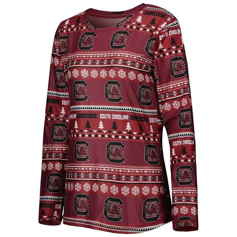 Concepts Sport South Carolina Gamecocks Holiday Long Sleeve T-Shirt and Pants Sleep Set