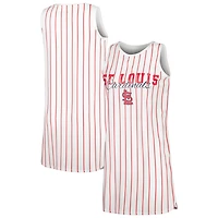 Concepts Sport St Louis Cardinals Reel Pinstripe Knit Sleeveless Nightshirt