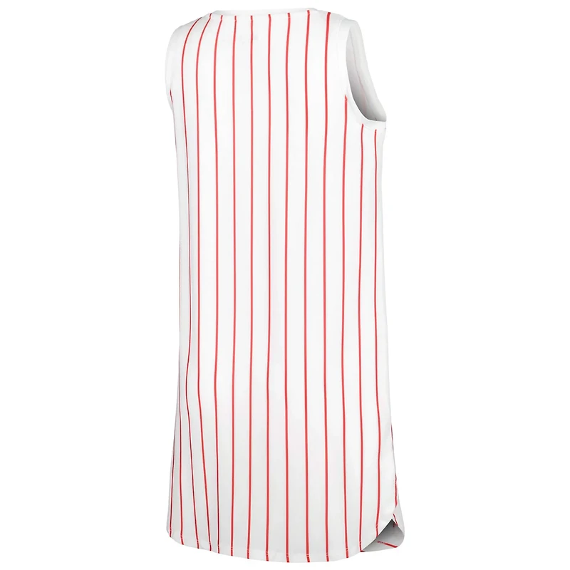 Concepts Sport St Louis Cardinals Reel Pinstripe Knit Sleeveless Nightshirt