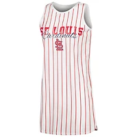 Concepts Sport St Louis Cardinals Reel Pinstripe Knit Sleeveless Nightshirt
