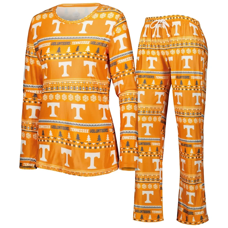 Concepts Sport Tennessee Volunteers Holiday Long Sleeve T-Shirt and Pants Sleep Set