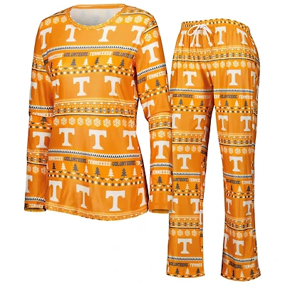 Concepts Sport Tennessee Volunteers Holiday Long Sleeve T-Shirt and Pants Sleep Set