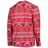 Concepts Sport Texas Tech Raiders Ugly Sweater Long Sleeve T-Shirt and Pants Sleep Set